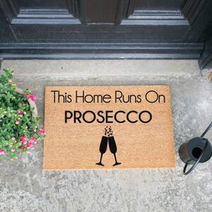 Rohožka z přírodního kokosového vlákna Artsy Doormats This Home Runs On Prosecco, 40 x 60 cm