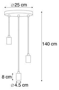 Moderní závěsná lampa chrom - Facil 3