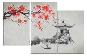 Obraz na plátně - Tradiční ilustrace Japonsko 160C (150x100 cm)