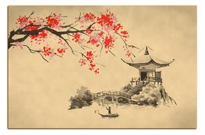 Obraz na plátně - Tradiční ilustrace Japonsko 160FA (60x40 cm)