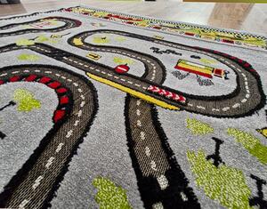 HU Vícebarevný dětský koberec „Kids – závodní dráha“ Rozměr: 60x100 cm