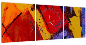 Obraz abstrakce (s hodinami) (90x30 cm)