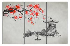 Obraz na plátně - Tradiční ilustrace Japonsko 160B (90x60 cm )
