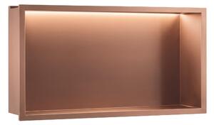 VESTAVNÁ KOUPELNOVÁ POLICE LED 30x60 brush copper