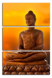 Obraz na plátně - Buddha a západ slunce - obdélník 759B (90x60 cm )