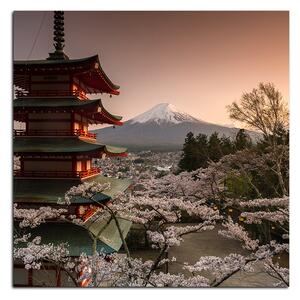 Obraz na plátně - Pohled na horu Fuji - čtverec 361A (50x50 cm)