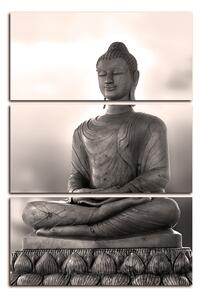 Obraz na plátně - Buddha a západ slunce - obdélník 759FB (90x60 cm )