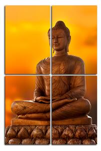 Obraz na plátně - Buddha a západ slunce - obdélník 759C (90x60 cm)