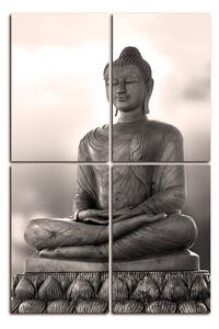 Obraz na plátně - Buddha a západ slunce - obdélník 759FC (120x80 cm)