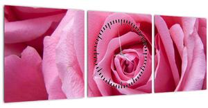 Obraz růže (s hodinami) (90x30 cm)