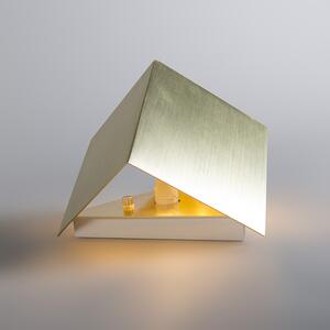 Moderní nástěnná lampa zlatá - kostka
