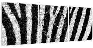 Obraz kůže zebry (s hodinami) (90x30 cm)