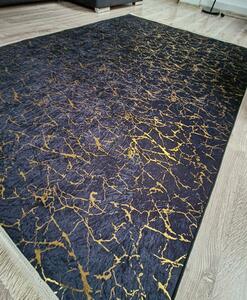 HU Černo-zlatý moderní koberec Parys Černá-zlato Rozměr: 50x80 cm