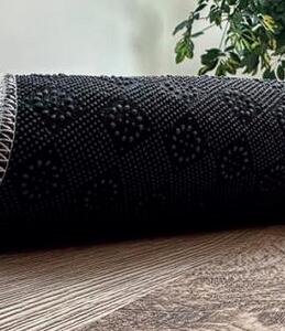 HU Kulatý černý koberec Plush Deluxe Rozměr: 60x60 cm