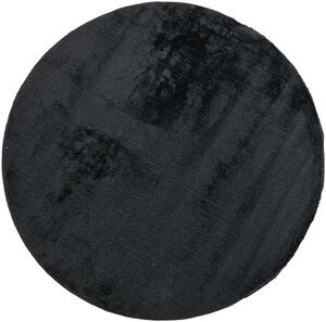 HU Kulatý černý koberec Plush Deluxe Rozměr: 60x60 cm