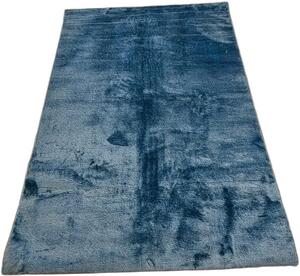 HU Modrý koberec Plush Deluxe Modra Rozměr: 50x80 cm