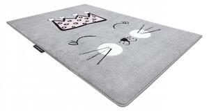 Dywany Łuszczów Dětský kusový koberec Petit Cat crown grey - 180x270 cm