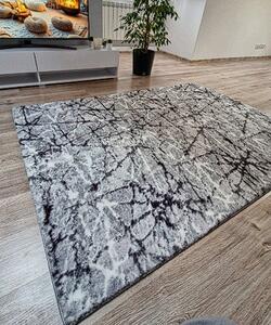 HU Šedý koberec Plush Deluxe Šedý mramor Rozměr: 50x80 cm