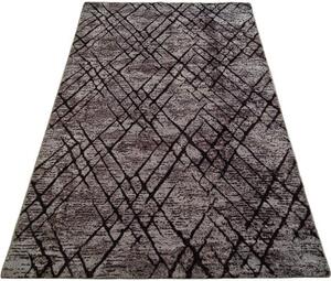 HU Šedý koberec Plush Deluxe – tmavý mramor Rozměr: 50x80 cm