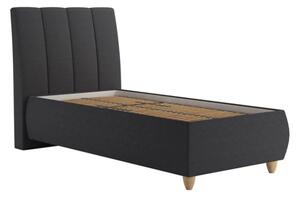Čalouněná postel Aneta 90x200 Enjoy 24 tmavě šedá, bez matrace - BLANAŘ