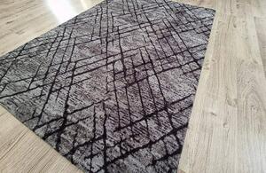 HU Šedý koberec Plush Deluxe – tmavý mramor Rozměr: 50x80 cm