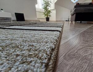 HU Moderní béžovo-hnědý koberec s kostkovaným vzorem Rio 685A-Beige-Fume Rozměr: 60x100 cm