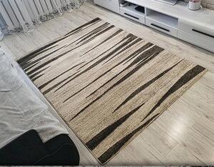 HU Béžovo-černý pruhovaný koberec Rio 160-Cream-Cream Rozměr: 60x100 cm