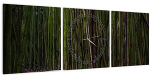 Obraz - Mezi bambusy (s hodinami) (90x30 cm)