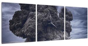 Obraz - Sopečná erupce (s hodinami) (90x30 cm)