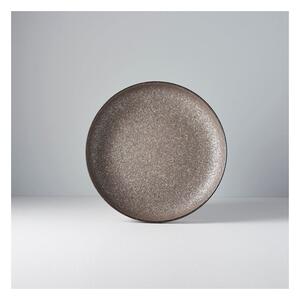 Béžový keramický talíř se zvednutým okrajem MIJ Earth, 700 ml
