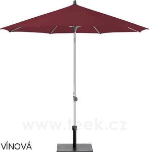 Glatz Slunečník Alu-Push, Glatz, kulatý 220 cm (2,2 m), rám eloxovaný hliník, potah polyester 220 g/m2 červená (chilli)