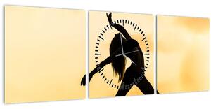 Obraz tanečnice (s hodinami) (90x30 cm)