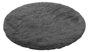 TZ Tmavě šedý kulatý koberec typu „shaggy“ Lana Rozměr: 80 cm