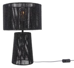 Černá stolní lampa se stínidlem z papírového výpletu (výška 47 cm) Forma Pin – Leitmotiv