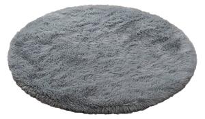 TZ Šedý kulatý koberec typu „shaggy“ Lana Rozměr: 80 cm