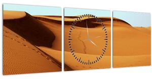 Obraz - Stopy v poušti (s hodinami) (90x30 cm)