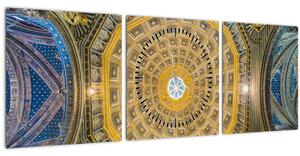 Obraz stropu Sienského kostela (s hodinami) (90x30 cm)