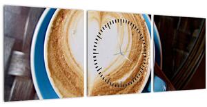 Obraz - Latte Art (s hodinami) (90x30 cm)