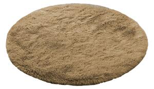 TZ Hnědý kulatý koberec typu „shaggy“ Lana Rozměr: 80 cm