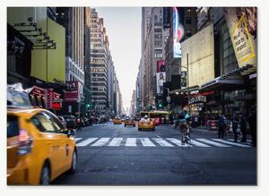 Newyorská ulice se žlutými taxíky – Jednodílný obraz, 70 × 50 cm