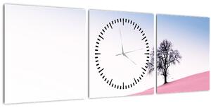 Obraz - Růžový sen (s hodinami) (90x30 cm)