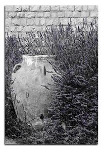 Obraz na plátně - Amfora v levandulovém keři - obdélník 769FA (120x80 cm)