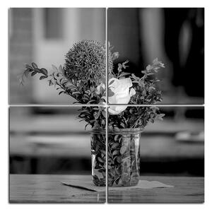 Obraz na plátně - Letní květiny na stole - čtverec 372FE (60x60 cm)