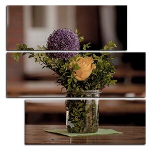 Obraz na plátně - Letní květiny na stole - čtverec 372D (75x75 cm)