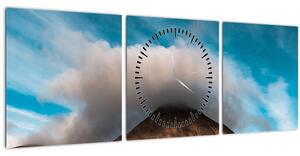Obraz - Mrak nad vrcholkem (s hodinami) (90x30 cm)