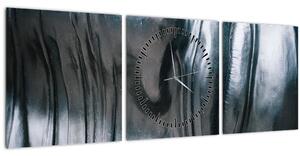 Obraz - Obličej z oceli (s hodinami) (90x30 cm)