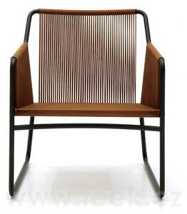 Roda Nízké křeslo Harp, Roda, 65x63x71 cm, rám nerez, lankový výplet 3 mm barva dle vzorníku, bez sedáku