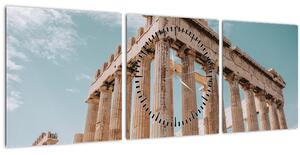 Obraz - Antický akropolis (s hodinami) (90x30 cm)