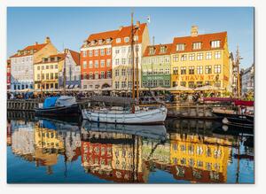 Barevný přístav Nyhavn v Kodani – Jednodílný obraz, 70 × 50 cm