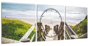 Obraz - Vstup na pláž (s hodinami) (90x30 cm)
